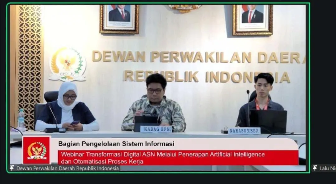 Aurelius Ivan Wijaya speaking at DPD RI — Webinar Transformasi Digital ASN melalui AI